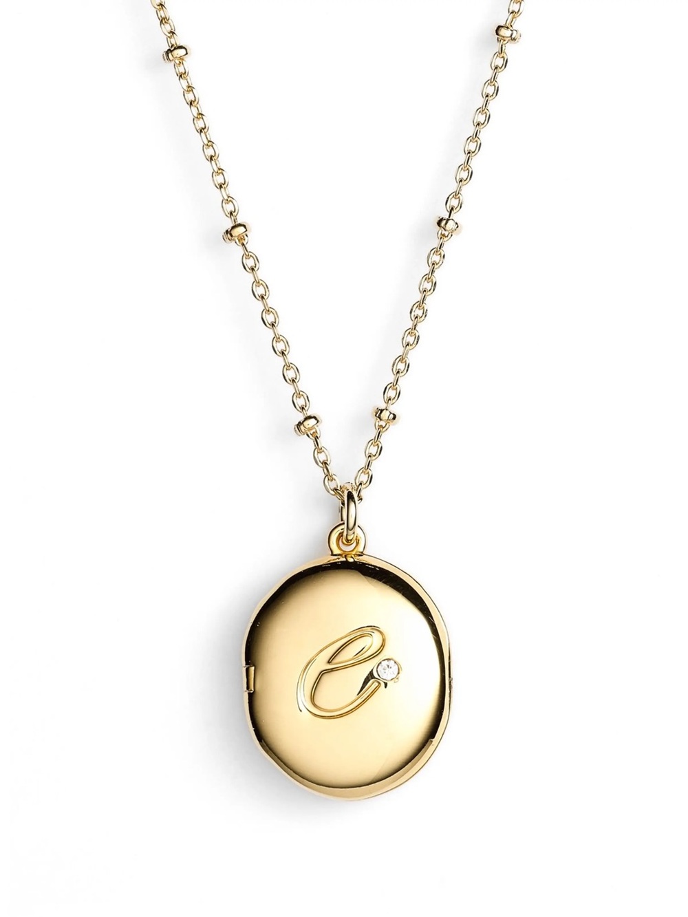 Kate Spade Forever Mine Initial "J” Locket Pendant Necklace Gold Plated CZ Stone